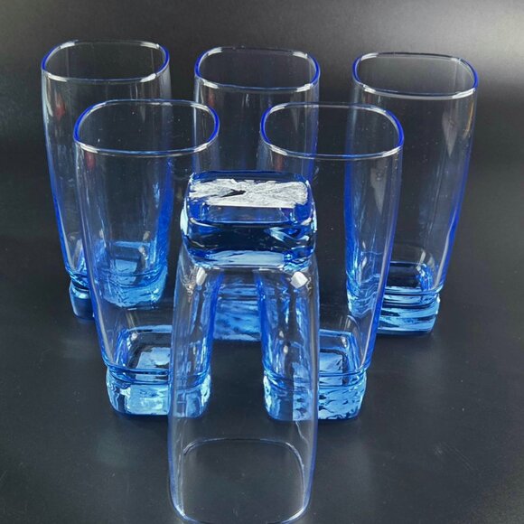 Vintage - Cooler Carrington Aqua Blue by Libbey Glass Company - 6 1/4" Tall - Picture 9 of 9